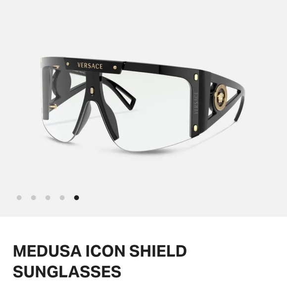 Authentic Pre-owned Black Versace Medusa Icon Shield Sunglasses - Picture 8 of 10